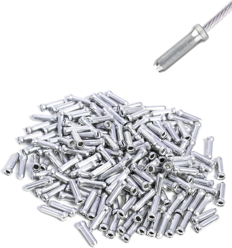 Ciomszan Bike Cable End Caps, Cable End Crimps, Alloy Brake Cable End Tips for Road Mountain Bicycle - Image 1